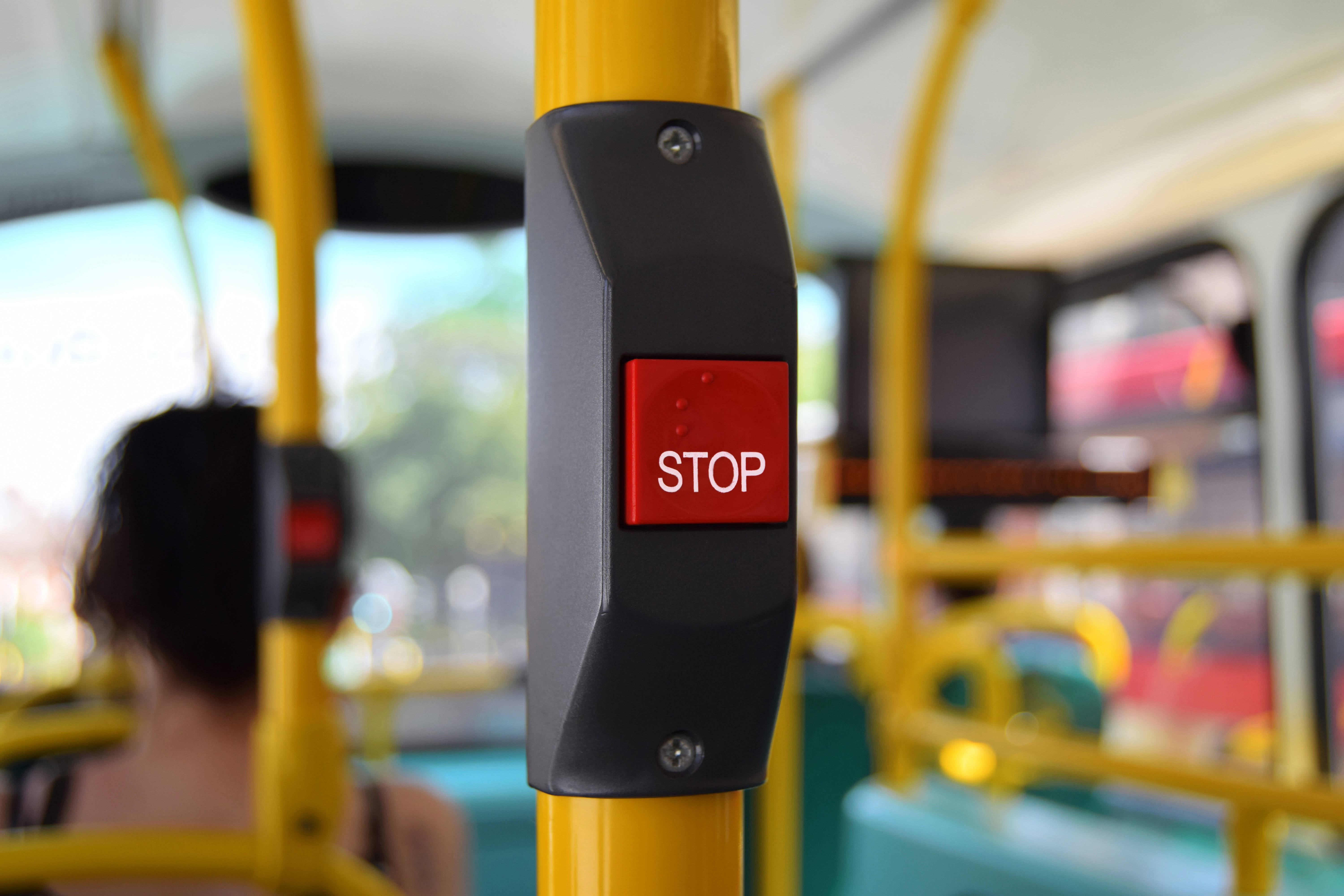 Stop button on board a bus
